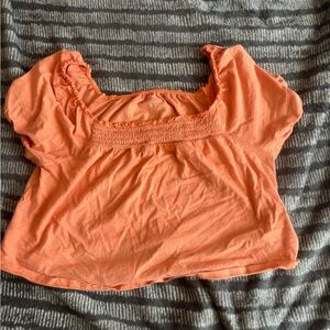 American Eagle Outfitters Coral Smocked Blouse